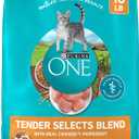 Purina ONE Natural Dry Cat Food, Tender Selects Blend With Real Chicken - 16 Lb. Bag (BB: August 2027)