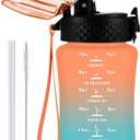 GOPPUS 14oz Kids Water Bottle with Straw Lid Insulated Reusable Stainless Steel Water Bottles - Leak & Sweat Proof 
