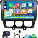 2+32G Android 13 Car Stereo for Mazda RX-8 2003-2008 with Wireless Carplay&Android Auto,9 Inch Touch Screen Car Radio Support Bluetooth FM/RDS HiFi WiFi GPS+AHD Backup Camera