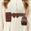 Renaissance Belt Pouch, Steampunk Phone Holder Medieval Bag Leather, Leaf Belt Bag Medieval Viking Belt Women Renaissance Accessories.