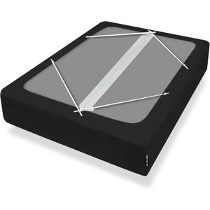 Bedecor 4-9 Inches Split Box Spring Cover King Size Black with Stretchy Jersey Fabric Bed Frame Cover Wrap Around 4 Sides Elastic Bed Skirt Alternative Box spring Cover King/Cal King