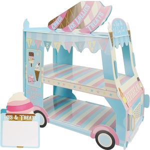 JO&FO Cute Car 3 Tier Cupcake Stand Ice Cream Van Stand Cars Display Stand Bus Cupcake Cake Stand Truck Paper Cupcake Holder for children's Birthday Party Decorations (BLUE) JO&FO Cute Car 3 Tier Cupcake Stand Ice Cream Van Stand Cars Display Stand Bus Cupcake Cake Stand Truck Paper Cupcake Holder for children's Birthday Party Decorations (BLUE)
