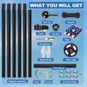20FT Black Flag Pole Kit with Solar Light in Ground, 12 Gauge Extra Thick Aluminum Flagpole with 3x5 TearProof Embroidered American Flag and 126 LED Light