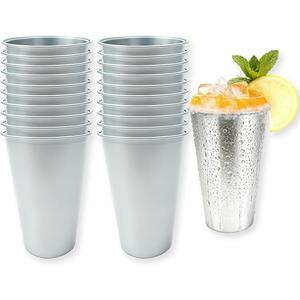 20 Pack 16 oz Aluminum Drinking Cups,Reusable Metal cups for drinkingParty Cups for Family Gatherings,Silver Aluminum Entertainment Party Cups,Silver