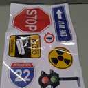 42 Pieces Mega Size Waterproof Road Traffic Street Signs Wall Decal Stickers Vinyl Wall Decals for Young People Bedroom Classroom Playroom Birthday Decor (Flat Packing 5 Sheets 17"X11")