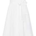 GRACE KARIN Girls Dress Formal Party Wedding Guest Pageant Dress for Teen Girls Ruffle Backless Maxi Sundress Size 6-14 (White)