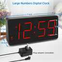 Peakeep Digital Clock, Alarm Clock for Bedrooms with USB Charger Port - Large Big Numbers 5 Brightness for Seniors, Battery Backup, Loud Alarm 5 Volums (Black with Red Digits)