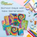 New Generation  Tie Dye - Composition Notebooks, 80 Sheets / 160 Pages Wide Ruled pages Comp Book, Durable Laminated covers with Assorted Fashion Eye-Catching Designs, 6 Pack Notebooks