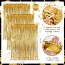7 Pcs Graduation Party Decorations Class of 2026 Congrats Grad Banner Gold Foil Fringe Backdrop Curtains Black and Gold Graduation Decorations for High School & College Celebrations Party Supplies