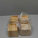 TQVAI Wood Bed Risers - Supports up to 2200 lbs - Heavy Duty Furniture Risers for Sofa Desk Couch Table, 4 Pack Bed Frame Legs Support with Non-Slip Rubber Pad, 3.5" H(Inner 3" H) - Original