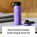 ThermoFlask 40 oz Double Wall Vacuum Insulated Stainless Steel Water Bottle - Reusable with Leakproof Chug & Straw Lids - Keeps Drinks Cold 24 hr/Hot 12 hr - Easy Maintenance - Gym/On-the-Go, Cobalt