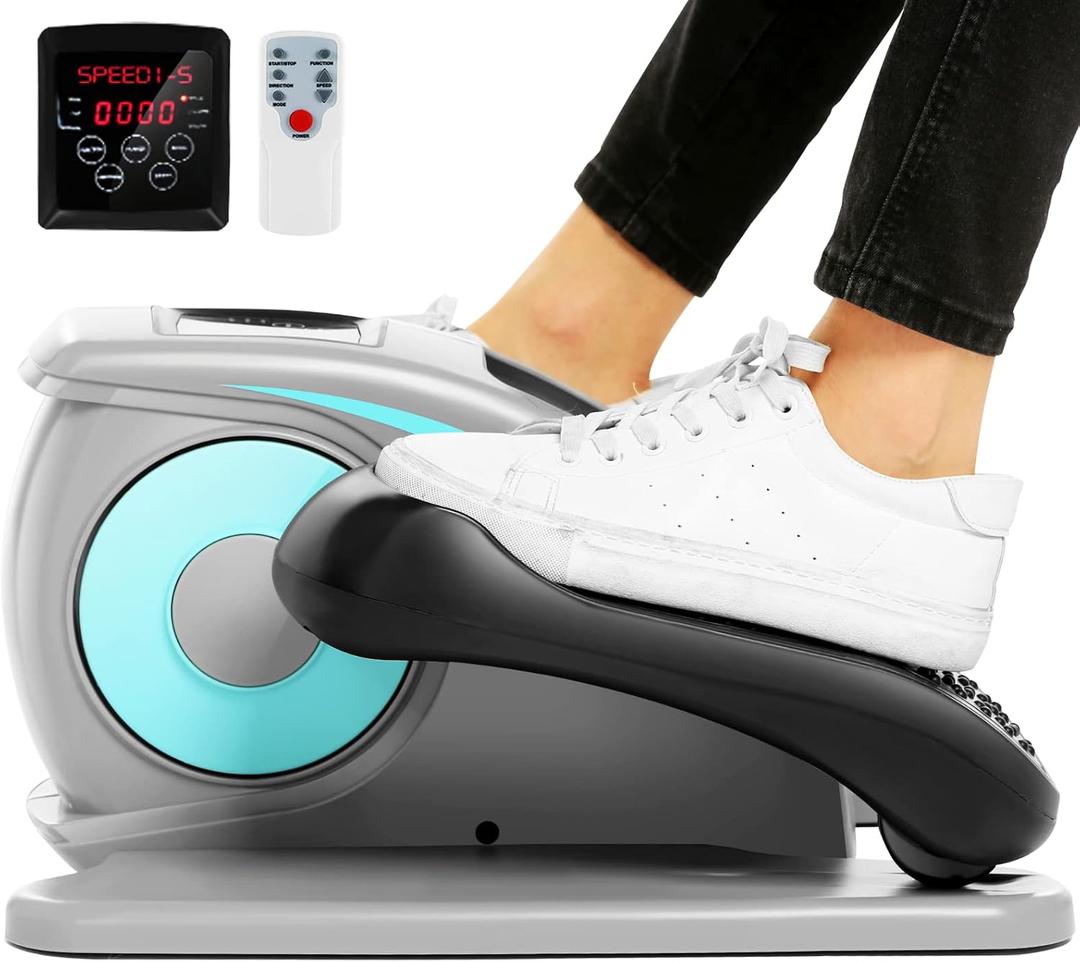ANCHEER Under Desk Elliptical,Electric Ellipse Leg Exerciser While Sitting for Seniors, Hyper-Smooth Maganetic System Seated Pedal Exerciser with Remote Control for Home Office,100% Pre-Assambled