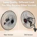 18 Inch Oscillating Wall Mount Fan, 3 Speed High Velocity Powerful, 90 Oscillation & 30 Tilt Cooling, Wall Fan for Home, Offices, Greenhouse, Workshop, Patio, Outdoor, Indoor ETL Certified