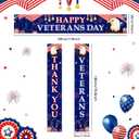 Veterans Day Decorations Set Blue Veterans Day Fence Banner Porch Banner Kit Patriotic Door Banner Decorations Thank You Veterans Happy Veterans Day Party Banner Decor Supplies