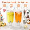 Lifewit 1 Gallon Drink Dispensers for Parties Pack of 2 (in 1 Package), 4L Plastic Beverage Containers with Stand for Juice/Tea/Soda/Water, Clear Ice Lemonade Dispensers with Lid & Leak-proof Spigot