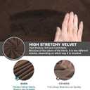 NeColorLife Ottoman Cover Velvet Storage Ottoman Slipcover Thick Stretchable Footrest Stool Covers with Elastic Band for Rectangle and Square Ottoman(Medium Size,Brown)