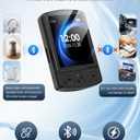 MP3 Player with Clip 64GB Mini MP3 Player with Bluetooth 5.2,Portable MP3 Music Player with Earphones,HiFi-Speaker,FM Radio,Voice Recorder,E-Book for Outdoor,Home,Sporting (Black)