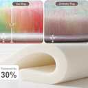 Rainbow Round Rug for Bedroom, 4Ft Fluffy Circle Area Rugs for Living Room, Shag Fuzzy Carpet for Kids Room, Nursery, Dorm, Classroom, Teen, Cute Baby Play Mat Home Decor Aesthetic