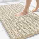 Smiry Bathroom Rugs Mat 30x20, Extra Soft Absorbent Chenille Bath Rugs, Non Slip Rubber Backing Machine Washable Quick Dry Bath Mats for Bathroom Floor, Tub, Shower, Home Decor Accessories, Sand
