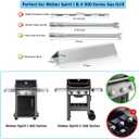 Spirit e310 7636 Flavorizer Bars & 69787 Grill Burner for Weber Spirit and Spirit II 300 Series E310 E320 E330 S310 S320 S330 68950 with Front Control, Grill Parts 15.3" Heat Plate, 18" Burner Tube