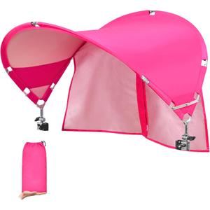 XL Universal Chair Canopy Umbrella, UPF 50+ Foldable Sun Shade Attachment with Adjustable Clamp, Fits Most Brands’ Beach, Camping, Lawn, Tanning, Zero Gravity, Lounge & Fishing Chairs