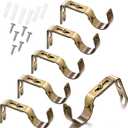 Frienda 6 Pcs Curtain Rod Brackets Adjustable Holder Wall for 1 Inch Diameter Curtain Rod General Bracket Hooks with Screws (Green Bronze)