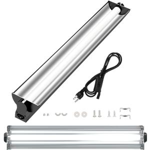 24W T5 UVB Reptile Light Fixture Combo Kit  10.0 UVB Fluorescent Tube for Bearded Dragons, Lizards & Tortoises  UVA UVB Reptile Light, 22" Terrarium Hood (UVB 10.0-Desert, 22INCH-24W)