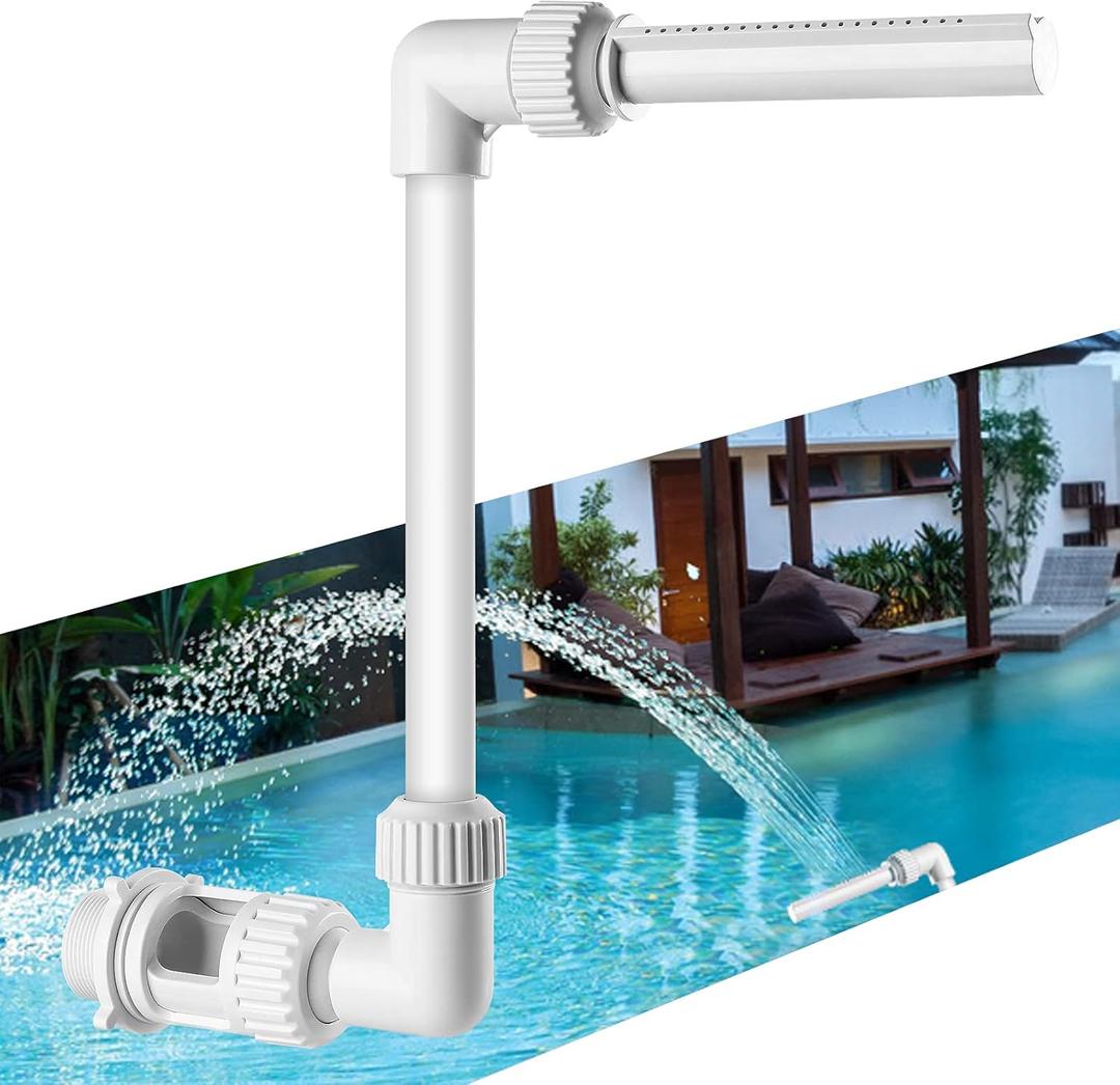 Pool Fountain Waterfall Spray, Briidea Adjustable Water Fun Sprinklers Cool Pool Accessories Decor, Fits Most 1.5" In Ground & Above Ground Return Jets