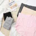 RHYFF Womens Underwear Cotton Lace Panties High Waist Panty Soft Breathable Ladies Hipster Full Coverage Briefs S-3XL (L)