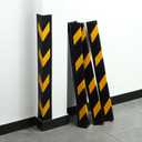 12 Packs 12 Pack Garage Wall Corner Guards, 31" Rubber Edge Protectors with Reflective Stripe for Parking Safety, Car Bumper and Wall Corner Protection
