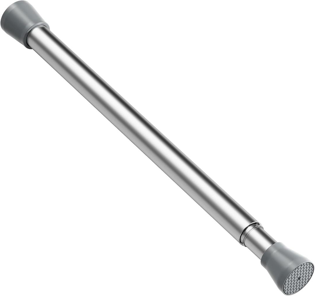 Tension Rod for Windows 17-26 Inch - 7/8" Diameter Silver Spring Curtain Rod, No Drilling, Adjustable & Expandable - Perfect for Window, Doorway, Closet, Kitchen