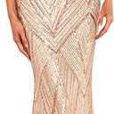 Glitter Formal Dresses Long Evening Gowns Bodycon Mermaid Sparkly Sequin Boat Neck Cocktail Party Dress (Small, Gold)