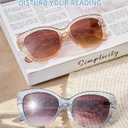 LADEESSE Reading Sunglasses for Women - Stylish Bifocal Sunglasses with Readers Built-in - UV400 Protection - 2 Pack, +2.25