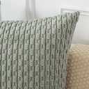 Kevin Textile Throw Pillow Covers Soft Corduroy Decorative Set of 2 Boho Striped Pillow Covers Pillowcases Farmhouse Home Decor for Couch Bed Sofa Living Room 18x18 Inch Greyish Green