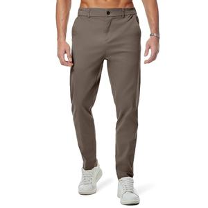 JMIERR Men's Stretch Chino Pants Business Casual Essentials Elastic Waist Classic Fit Tapered Cotton Twill Work Athletic Golf Dress Trousers, 3XL, Greyish Brown