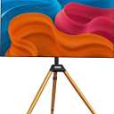 Ergounion Tripod TV Stand for 32-75 Inch Screen up to 77lbs, Height Adjustable Easel TV Floor Stand with Wood Legs and Cable Ties