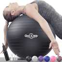 Soft Exercise ball, Anti-Burst Yoga Ball Chair Supports 2200lbs, Workout Equipment w/ Pump for Women Pregnancy, Medicine, Birthing, Physical Therapy, Stability, Excersing, Birth, Swiss, Fitness, Gym (S(38-45cm), Black)