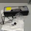 Bonsenkitchen Vacuum Sealer Machine, Built-in Cutter | Bag Storage, Multifunctional Food Sealer for Sous Vide & Meal Prep, 1 Roll Bag & 5 Pre-Cut Bags, Black-Stainless Steel