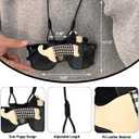 Stylish Puppy Shaped PU Leather Eyeglasses Strap Holder with Adjustable Length - Sunglasses Case for Women and Men (Black)