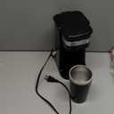 Elite Gourmet EHC111A Personal Single-Serve Compact Coffee Maker Brewer Includes 14Oz. Stainless Steel Interior Thermal Travel Mug, Compatible with Coffee Grounds, Reusable Filter, Black