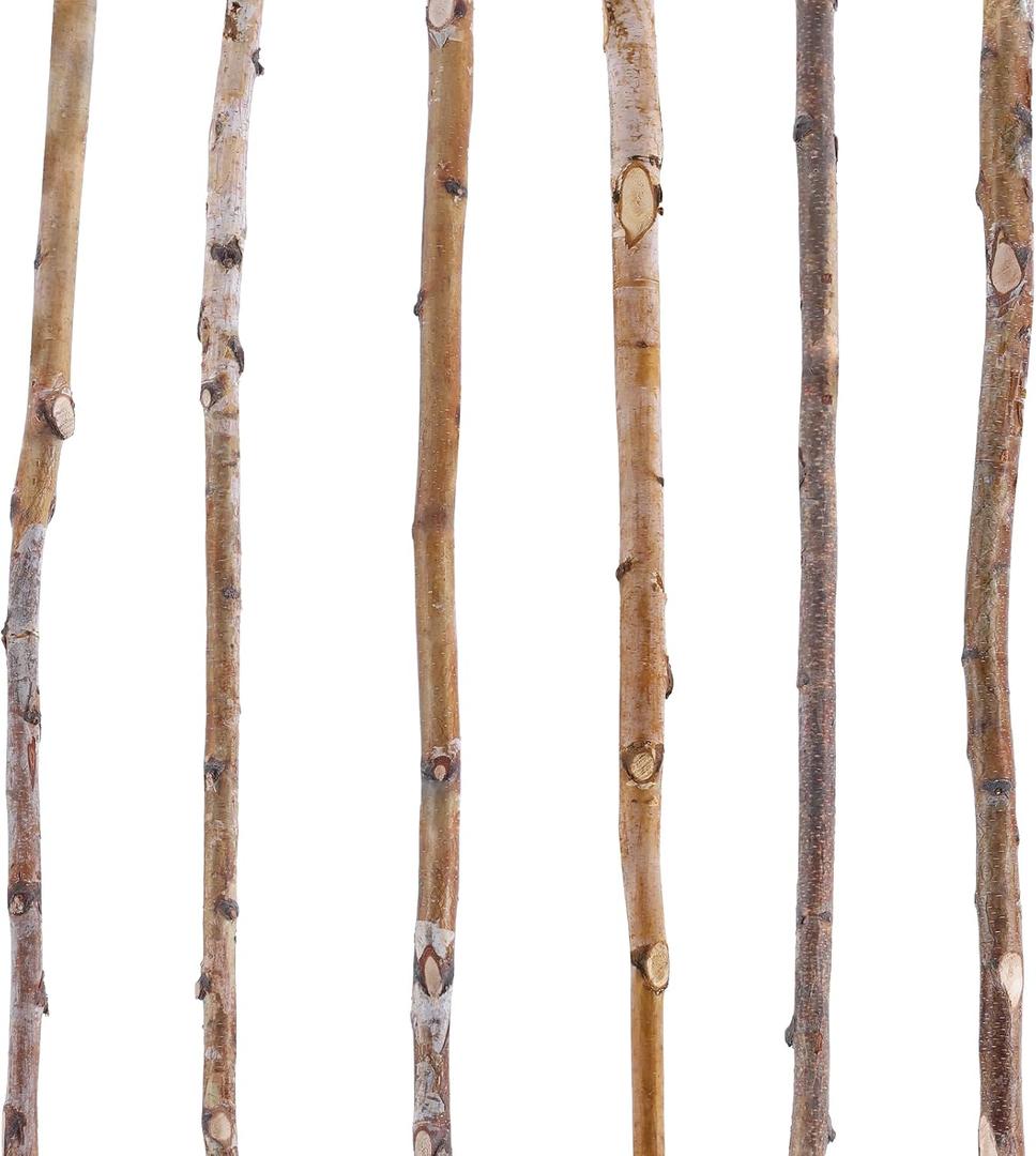 Yousoontic 6 Pcs Birch Pole Assortment 3ft Natural Wood Sticks Twigs for Crafts Branches for Home Decoration Holiday DIY Supply for Creative Projects