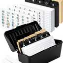 OFFILICIOUS Black Index Card Holder 4x6 - Index Card Organizer with Dividers & Stickers