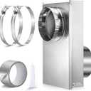 Dreyoo 84049 Adjustable 0-5 Periscope Dryer Vent Kit, Dryer Vent Periscope for Dryers Laundry Room Save Space with 2 Clamps and Aluminum Foil Tape, Aluminum