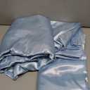 Ersmak 7 Pieces Satin Sheets Set Queen Size, Luxury Silky Light Blue Satin Bed Sheets Set with 1 Deep Pocket Fitted Sheet, 1 Soft Flat Sheet, 4 Queen Pillowcases and 1 Body Pillowcase