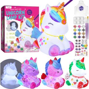 Paint Your Own Unicorn Lamp Kit, Art Supplies Unicorn Painting kit for Kids, Arts and Crafts for Kids Ages 6-12, Unicorn Toys Birthday Christmas Gifts for Girls Boys Ages 3 4 5 6 7 8 9 10 11 12+
