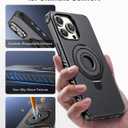 A2C One-Lock Ultra Safe iPhone 15 Pro Max Case – Compatible with One-Lock Car/Bike/Motorcycle Mounts, Eco-Friendly 2X Thick Military-Grade Drop Protection, Stable & Secure – Black & Ring Kickstand