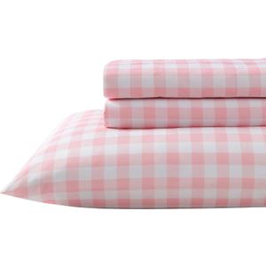Eddie Bauer Kids - Twin XL Sheet Set, Ultra-Soft Microfiber Bedding with Fully Elastic Fitted Sheet, Kids Bed Set with Pillowcase, Easy Care Bedding (Poppy Plaid)