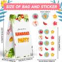 Leesgel 30 Pcs Hawaiian Luau Gift Bags for Party Supplies with 30 stickers, 6 Styles Hawaiian/Luau/Flamingo/Tropical Treat Bags Bulk, Kids Party Favors Goodie Stuffer Bag