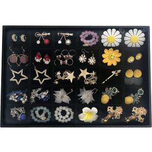 Stratalife Jewelry Organizer Drawer Tray Stackable Jewelry Organizer Removable Jewelry Storage Display Holder Case Drawer Inserts for Jewelry Rings Earring (30 Grid)