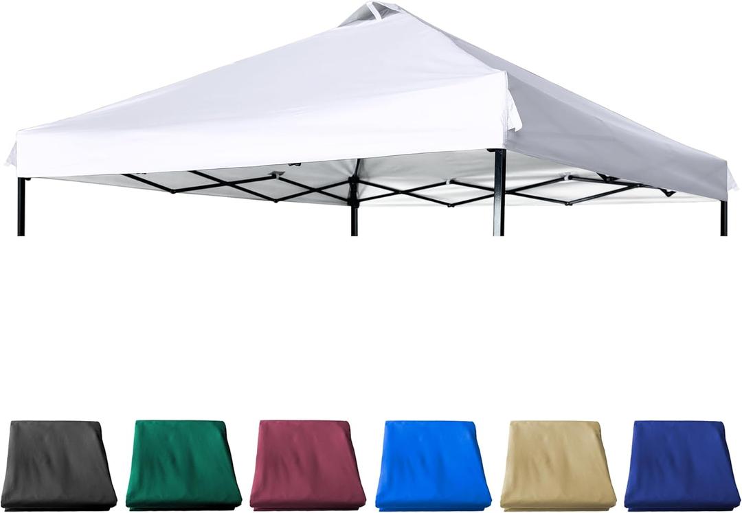 10x10 Canopy Replacement Top with Air Vent PU Coated for Straight Leg Canopy Frame,(Pure White)